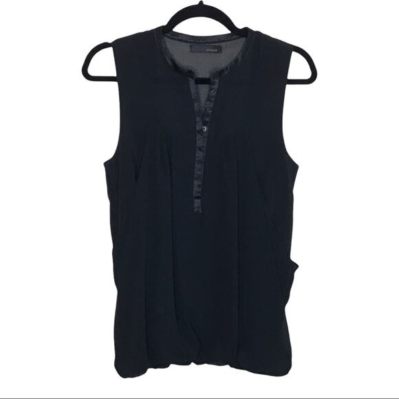 Clione Size Small Bubble Hem Sleeveless Top  Sheer Vintage Made in Korea - Picture 2 of 16